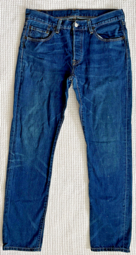 LEVI'S 501 patta con bottoni gamba dritta jeans originali 30x32 cimella (misurata. 34x31,5" - Foto 1 di 14