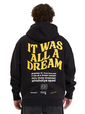 Who Shot Ya Dreamerz Oversize Hoodie Herren Kapuzen Pullover Schwarz