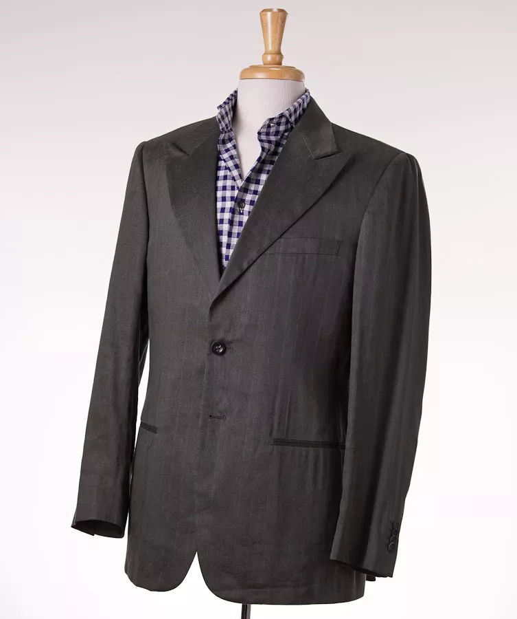 2575 GIORGIO ARMANI BLACK LABEL Peak Lapel Linen Silk Sport Coat 40 R Eu 50