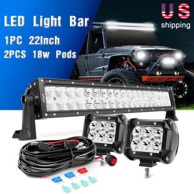 Nilight Off Road LED Light Bar 20'' 12'' 4'' Inch Spot Flood Combo for Jeep ATV 4WD