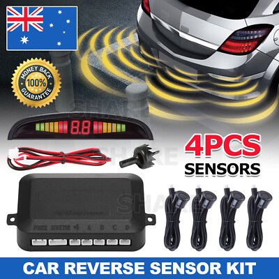 Car Rear Reversing Parking 4 Sensor Radar System Kit Reverse Sensor ...