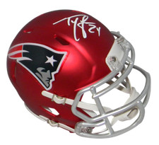 TY LAW AUTOGRAPHED NEW ENGLAND PATRIOTS BLAZE MINI HELMET BECKETT