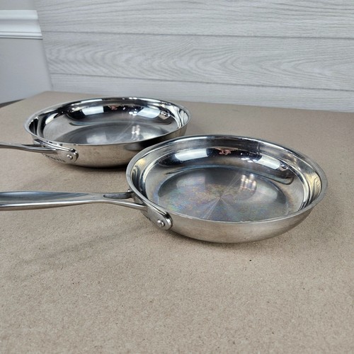 Cuisinart 8" & 10" Stainless Steel Skillet Pans Lot Bundle 722-20 / 722-24 Saute - Picture 5 of 10