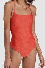  265 Mara Hoffman Women's Red Olympia One Piece Swimsuit Size X-Small