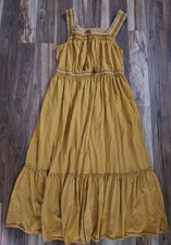 ​Old Navy Women's Large Maxi Dress Sleeveless Yellow Boho Embroidered