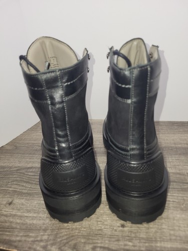 AllSaints Hank Leather Boots Black Combat Military Boots Size 11 US New - Picture 5 of 9