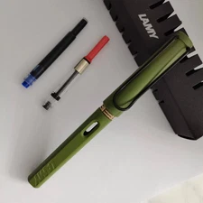 New Lamy Fountain Limited Safari All Green Fine Nib Pen (Fine (EF))