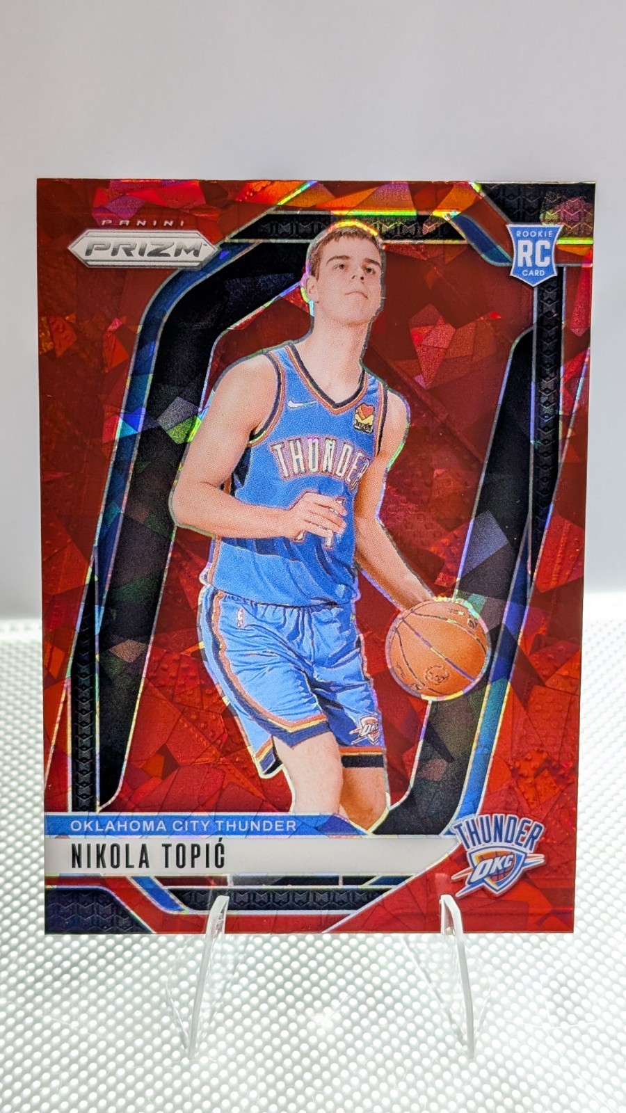 2024-25 Panini Prizm - Nikola Topic #230 Red Ice Prizm (RC)