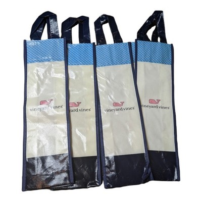 Lot of 4 Vineyard Vines Reusable NEW Wine Tote Bag Gift Bag