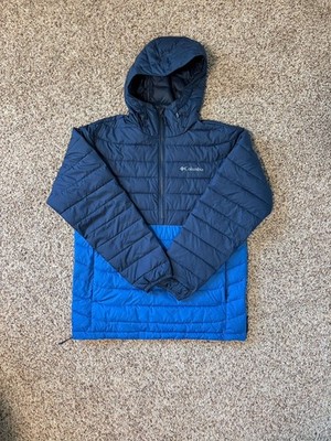 Columbia Powder Lite Anorak Omni-Heat Half Zip Hooded Puffer Jacket - Mens M