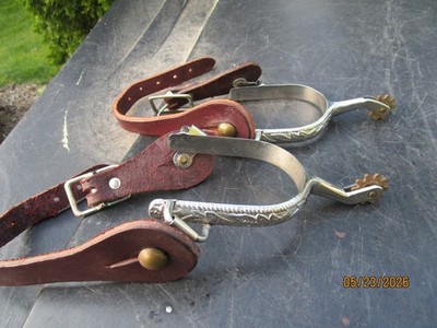 Vintage Western Colorado Saddlery  Spurs w/ Leather Strap