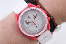 OMEGA x Swatch Mission to Mars Bioceramic Chronograph Red White Watch 2023 Boxed