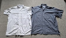 2 CM ALMY Clergy Shirt White Grey Collar Short Sleeve Top Pastor Priest SZ 16.5