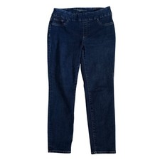 Chicos Sz 0.5 R Pull On Jegging Ankle Jeans Women 6R Blue Stretch Denim Skinny A