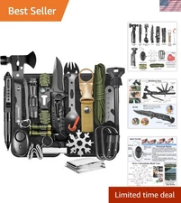 21-in-1 Tactical Survival Gear Kit for Outdoor Adventures & Emergency Prep