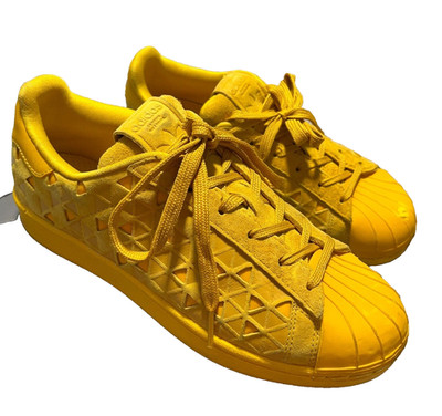 Adidas Sneakers Shoes Size 5.5 Superstar J Gold Yellow Suede RARE