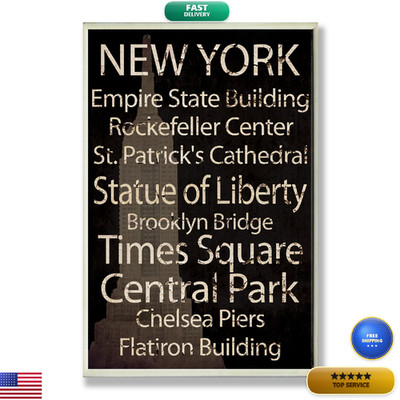 Stupell Industries Stupell Home Dcor York Landmark Typography Rectangle Wall