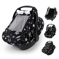 Car Seat Cover for Baby, with Mesh and Zipper Black Star