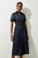 Karen Millen Midi Dress Womens Relaxed Luxe Dresses