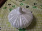 Vintage Anchor Hocking Old  Cafe Milk Glass Covered Candy Dish - 7” (JP3246)