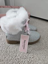 NEW IN BOX Juicy Couture LA PRESA Children's Boots in Silver Size 11