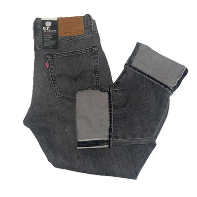 Levi Jeans, Premium 501 Slim Taper Fit Selvedge,BLACK 32X30