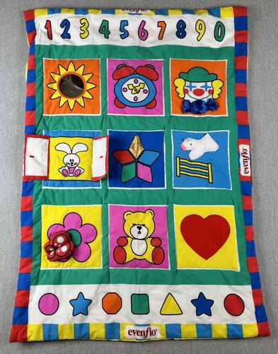 Vintage Evenflo Baby Activity Play Mat 1996 Colorful Tummy Time Quil