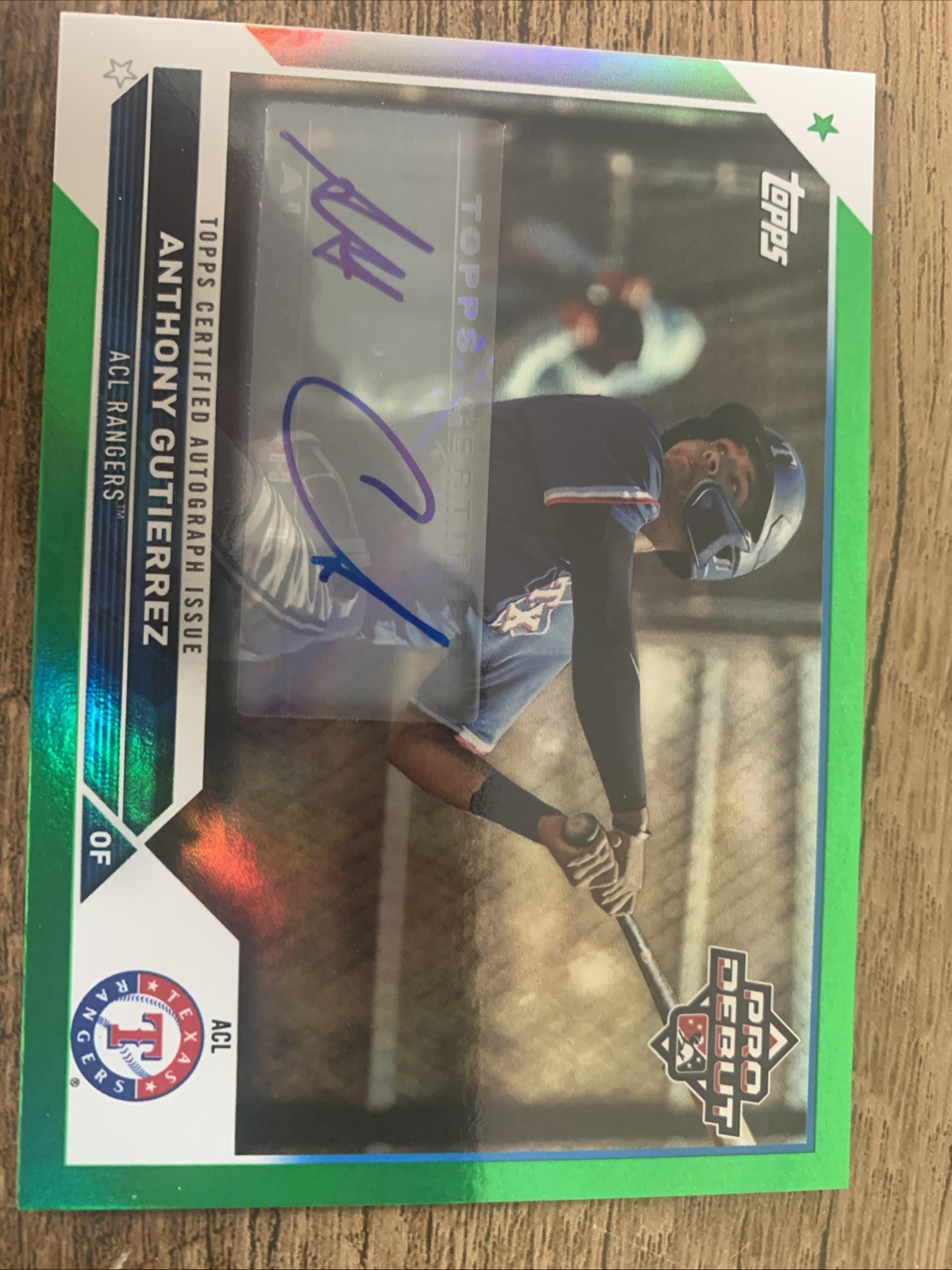 2023 Topps Pro Debut - Anthony Gutierrez #PD-167 Green /99 (RC) Autograph