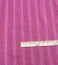 Groovy Vintage Pink Purple Geometric Double Knit Fabric BTHY #55