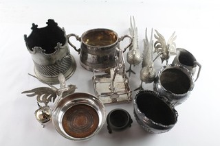 Vintage Silver Plate Tableware Inc Bird Ornaments & Bottle Coaster 3859g