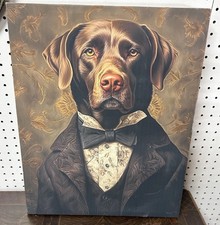 Dapper Dog Canvas Print Wall Art 20  x 16  Gentleman Dog Portrait