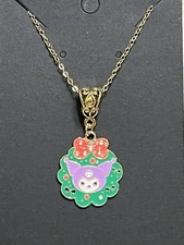 Sanrio Hello Kitty Kuromi Christmas Charm Adorable Pendant Gold Necklace 18