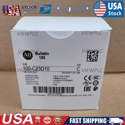 Allen Bradley 100-C23D10 /C IEC Contactor, 110/120 VAC, 3-P, 23A US Free Tax