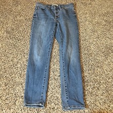 Madewell 9 Mid Rise Skinny Crop Jeans Button Fly Medium Wash Size 27