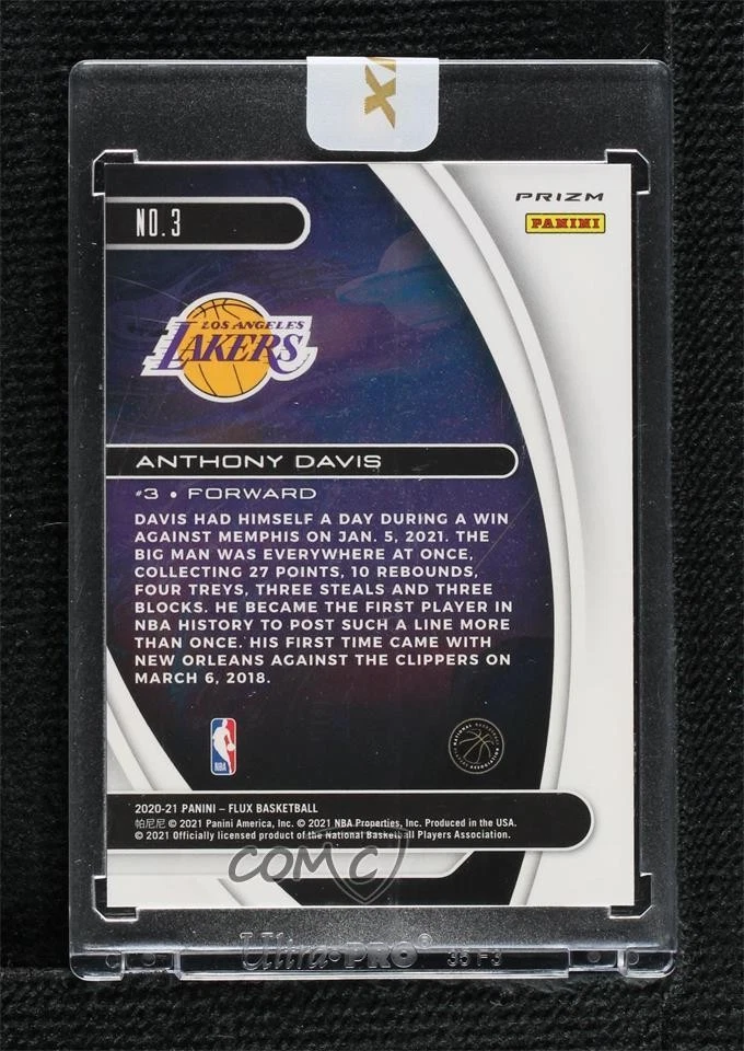 2020-21 Panini Flux Titan Silver Prizm Anthony Davis #3 - Image 2 of 2