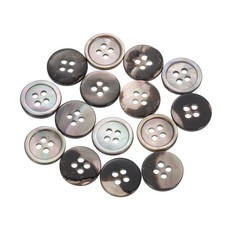 25Pcs Shell Buttons, Mother of Pearl Button 12.5mm Sewing Buttons,Black/Silver