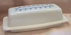 Vintage Pyrex Snowflake Garland Covered Butter Dish Blue White USA Made