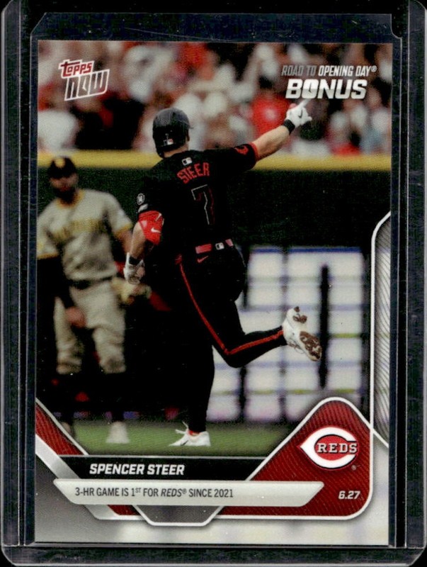 2025 Topps Now Road to Opening Day Spencer Steer Bonus #ODB10 Reds
