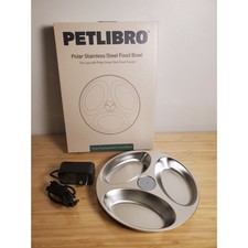 PETLIBRO POLAR COMBO- STAINLESS STEEL PLATE/BOWL +3-PRONG CORD/ PLUG/ADAPTER-NEW