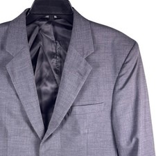 Jos A Bank Mens Grey 100 Wool 2 Button Blazer Sport Coat Jacket 42R 6015