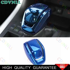 For Toyota RAV4 2019-2024 Chrome Blue Central Console Gear Shift Knob Cover 2PCS