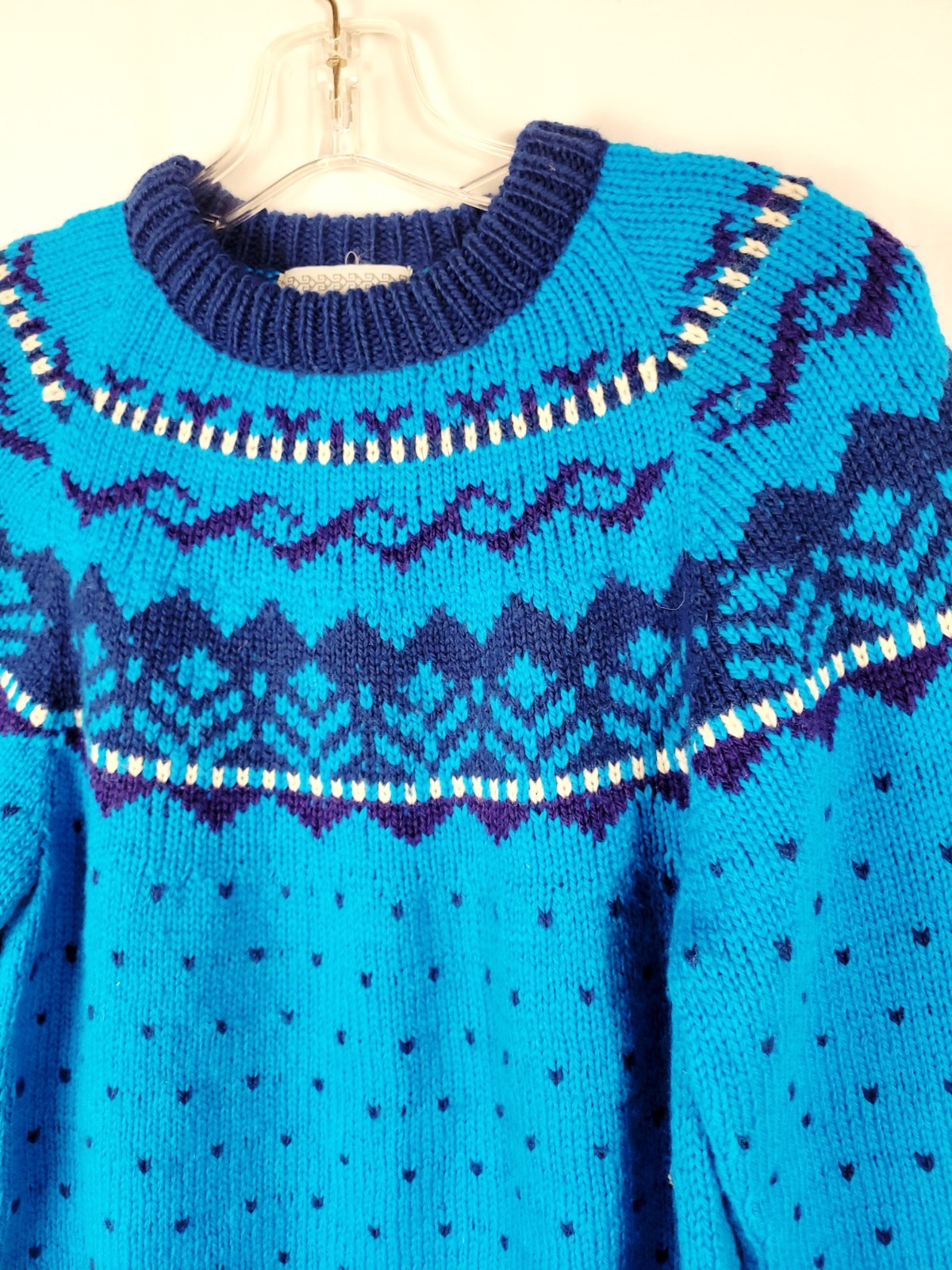 Vintage Nomadic Traders Sheepwool Pullover Blue S… - image 4