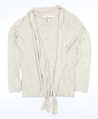 Max Studio leichte offene Strickjacke Damen beige XS