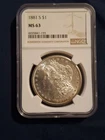 1881-S $1 Morgan Silver Dollar - NGC MS63
