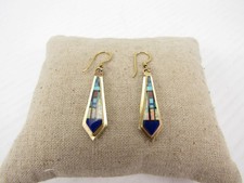 Jerry Nelson 14k Yellow Gold Inlay Earrings
