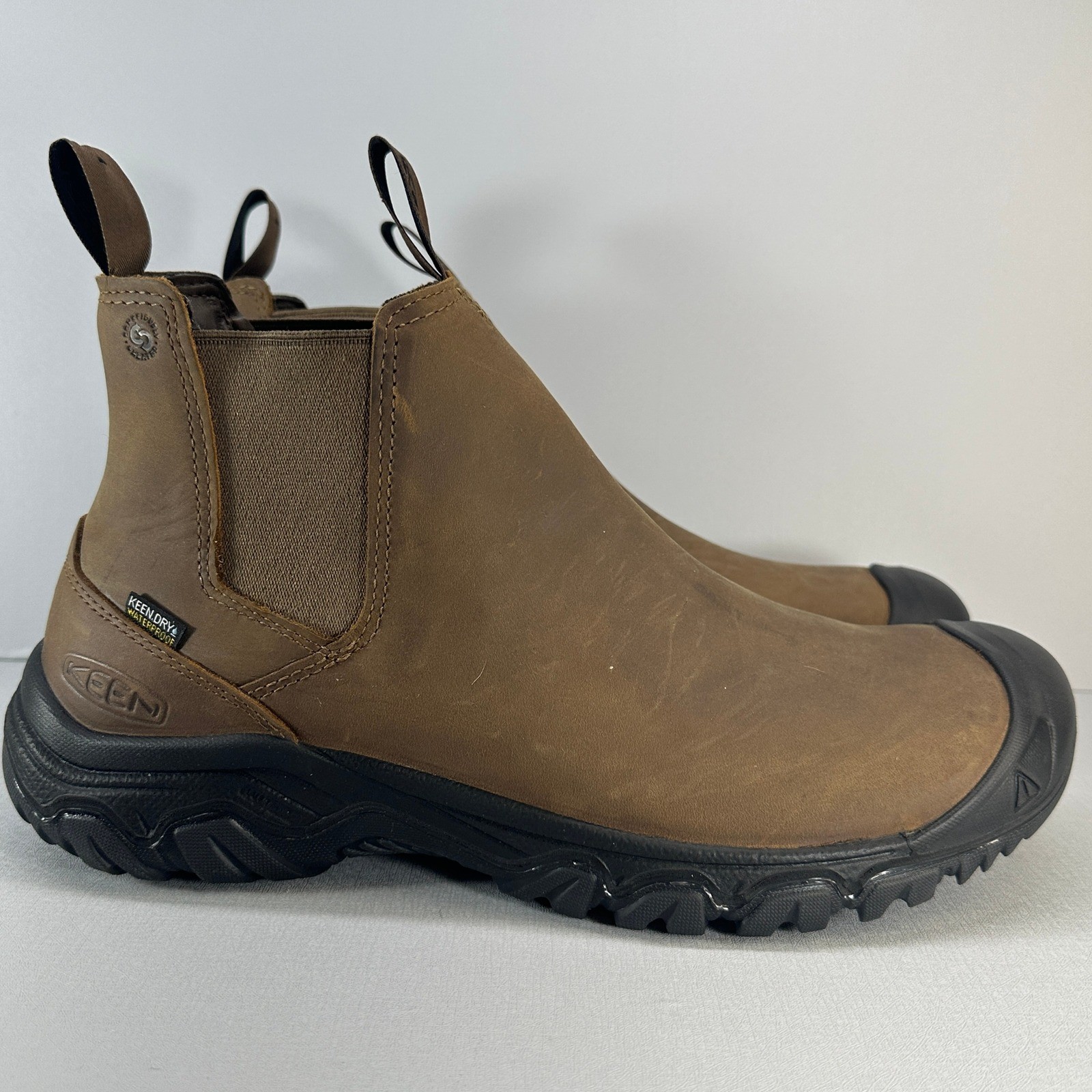KEEN Anchorage III Chelsea Boots Mens 11.5 Brown Waterproof Leather NEW 1031166