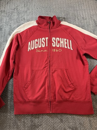 August Schell Beer Track Jacket Men’s L Full Zip Brewery New Ulm MN Spellout