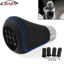 Universal Blue Leather 5 Speed Manual Car Gear Stick Shifter Shift Knob Lever