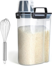 Rice Airtight Dry Food Storage Containers, BPA Free Plastic Storage Bin Dispense