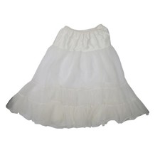 Vintage 70s Polly Flinders Petticoat White Tiered Under Skirt Girls 10